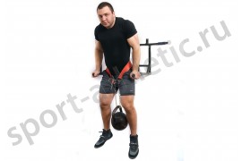 Пояс для утяжеления кожаный с цепью красный (AT-201)