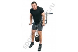 Пояс для утяжеления Профи кожаный с цепью черный (PR-195)