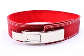 Пояс для жима лежа с карабином 60 мм двухслойный, красный (GK-042)