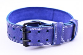 Пояс для жима лежа с пряжкой (2 иглы), двухслойный, 60 мм ширина, синий (PG-050)